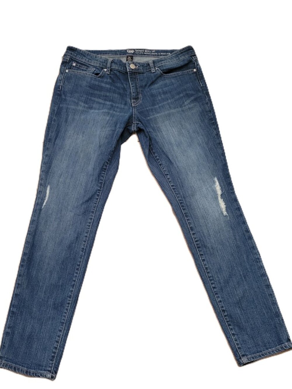 Gap Women’s Skinny Roll Up Jeans Size 10R Regular Wash Mid Rise Denim